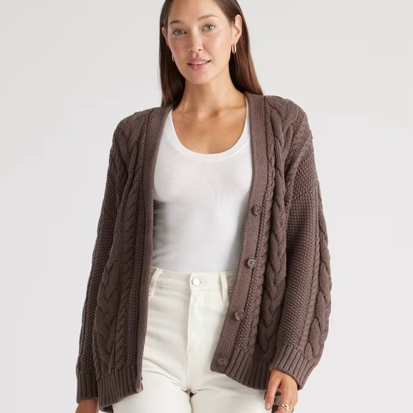 Quince Sweaters - Quince 100% Organic Cotton Oversized Cable Cardigan